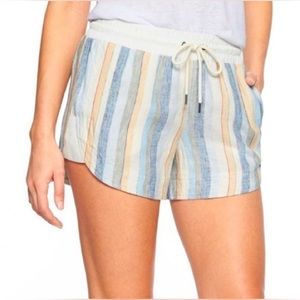 Athleta Beachside Bali Linen Short in Multi Blanket Stripe Casual Beach Shorts